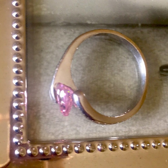 Pink Sapphire heart Ring Size 10 - Picture 5 of 6